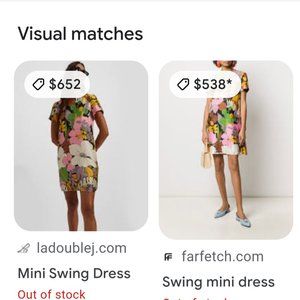 La Double J  Mini Swing Dress in Silk Twill